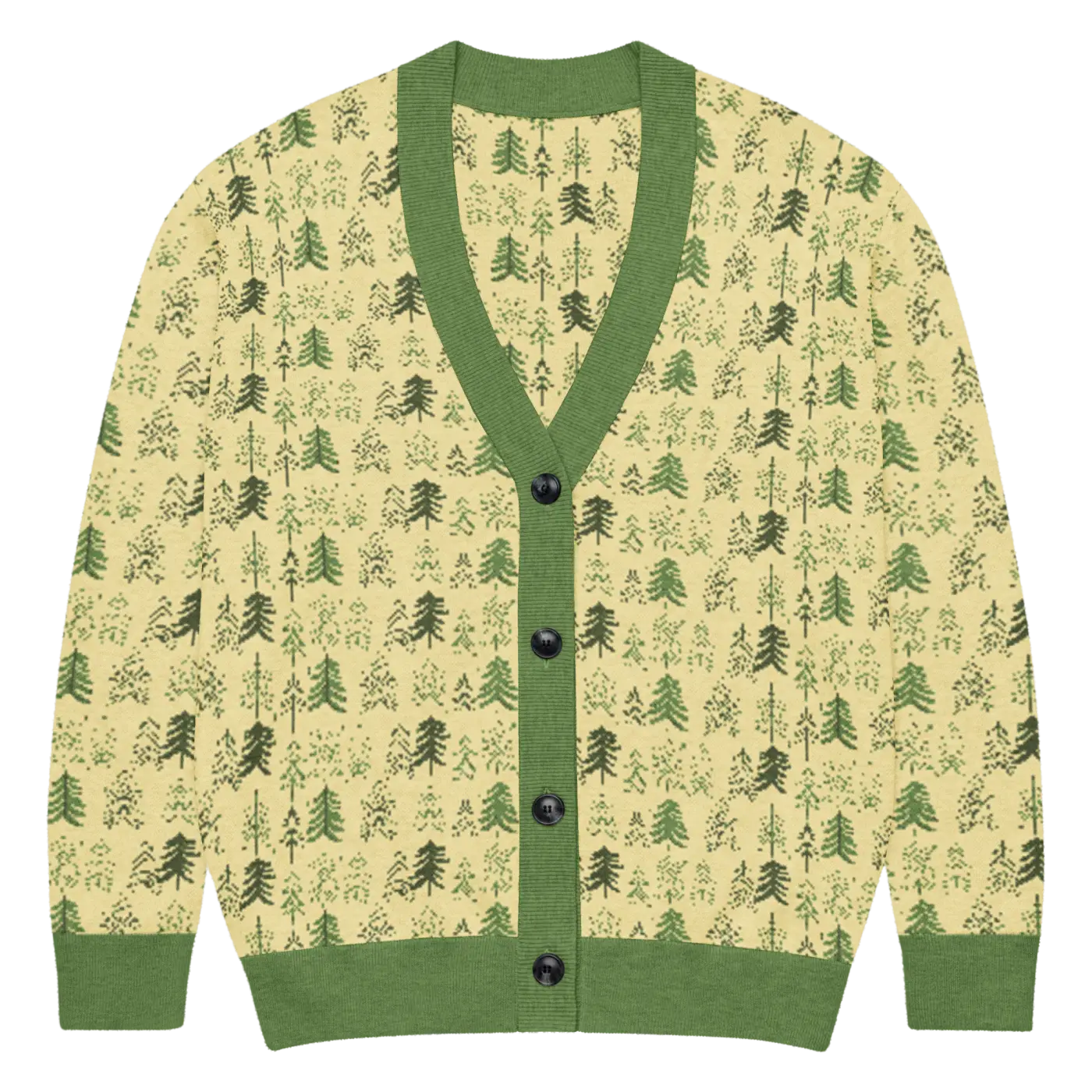 Yellow Black Pattern Knit Cardigan - Retro Vibes Style - DipaliZ