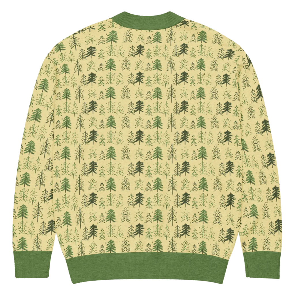 Yellow Black Pattern Knit Cardigan - Retro Vibes Style - DipaliZ