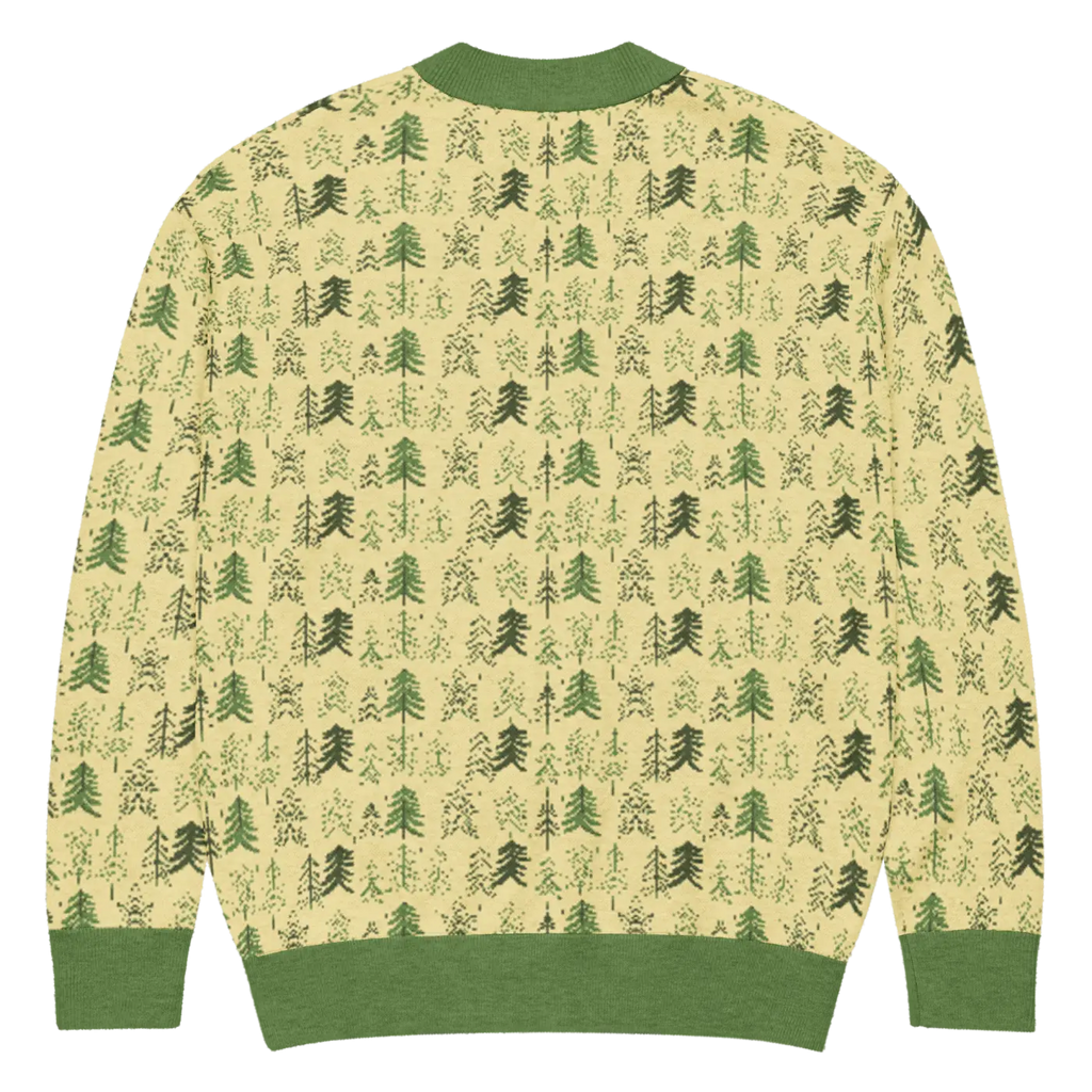 Yellow Black Pattern Knit Cardigan - Retro Vibes Style - DipaliZ