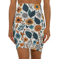 Yellow Flowers Mini Skirt - Stretchy Loungewear - DipaliZ