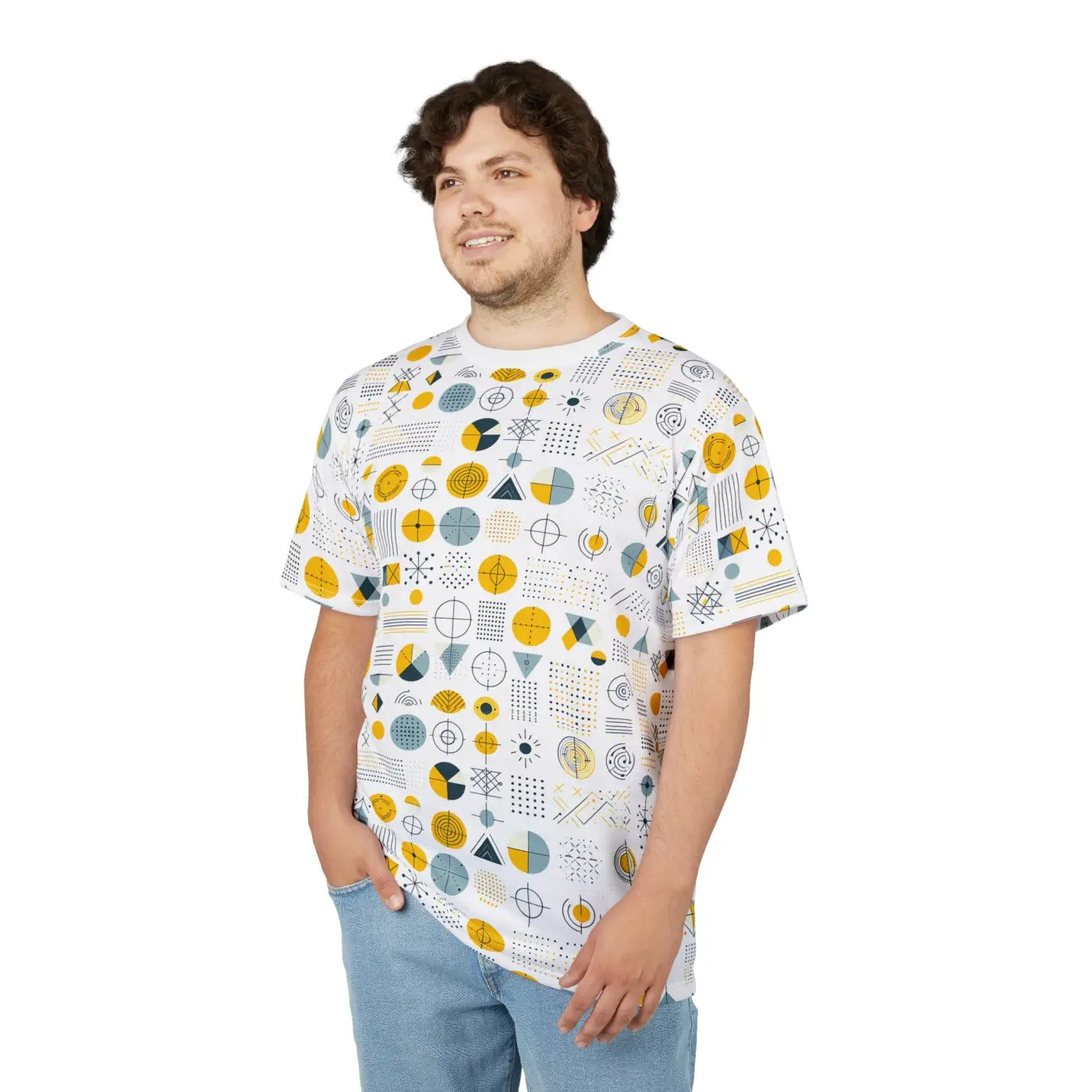 Geometric Pattern Tee - Microfiber-Knit Fabric - DipaliZ