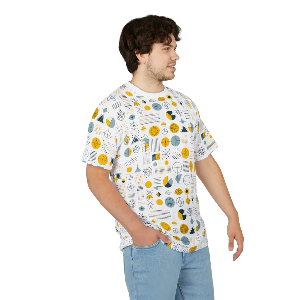 Geometric Pattern Tee - Microfiber-Knit Fabric - DipaliZ