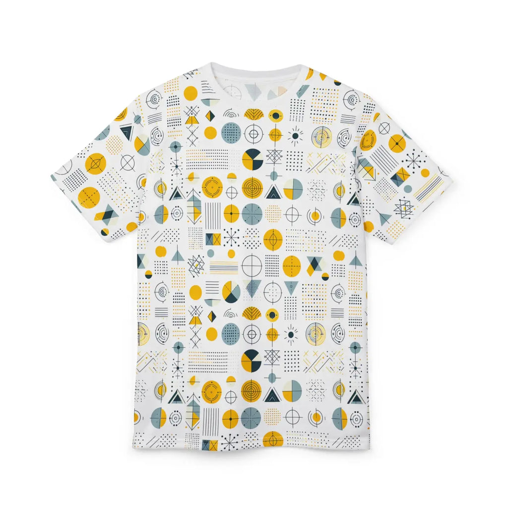 Geometric Pattern Tee - Microfiber-Knit Fabric - DipaliZ