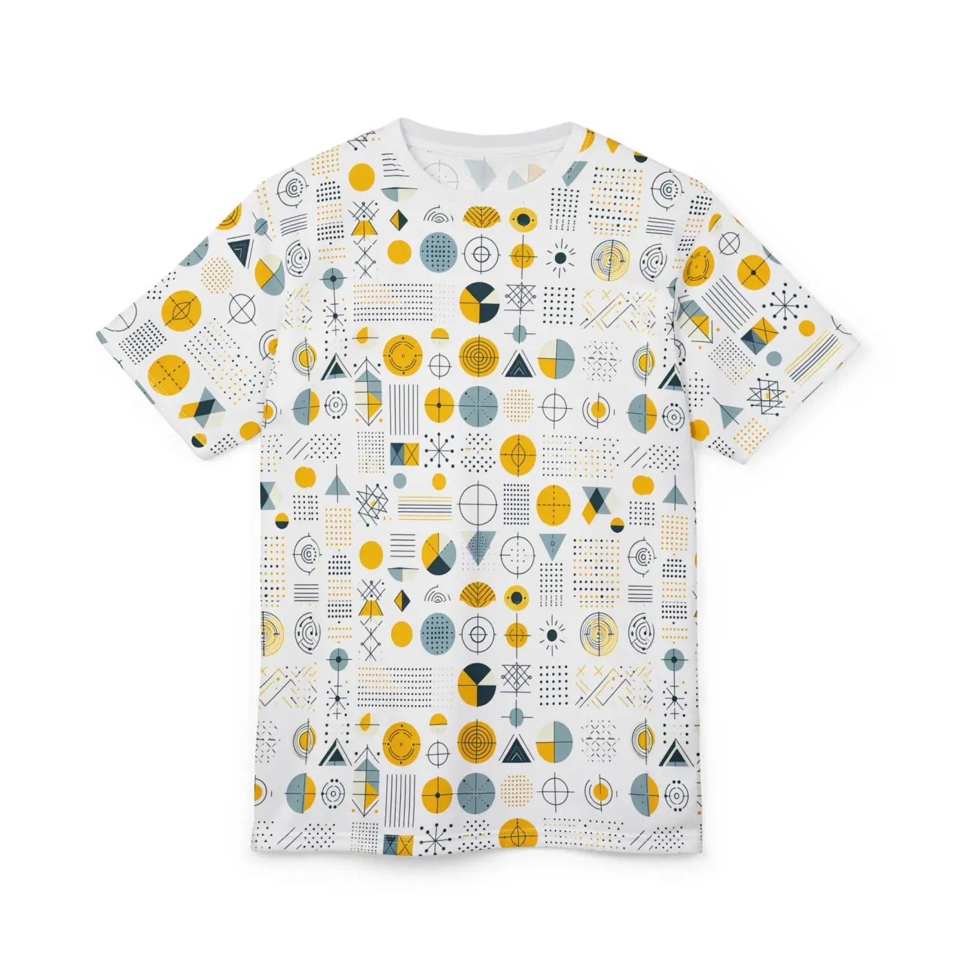 Geometric Pattern Tee - Microfiber-Knit Fabric - DipaliZ