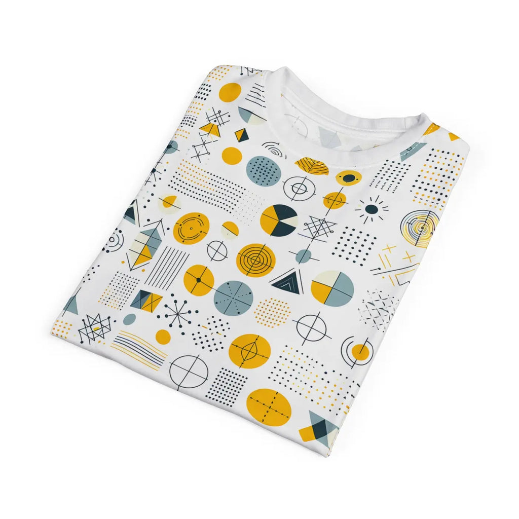 Geometric Pattern Tee - Microfiber-Knit Fabric - DipaliZ
