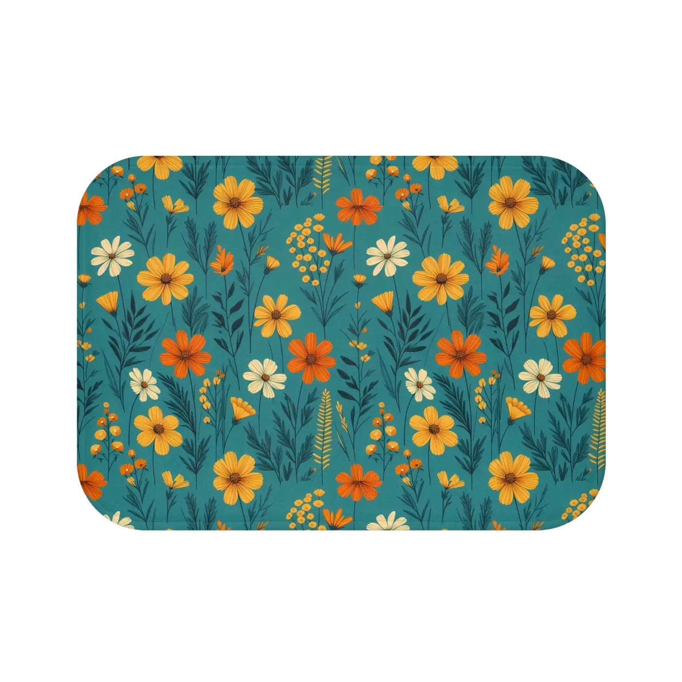 Wildflower Vibes Bath Mat - Anti-Slip Safety Design - DipaliZ