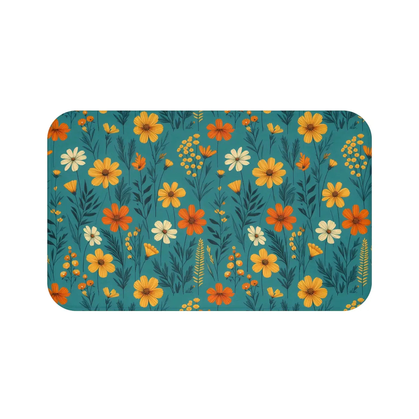 Wildflower Vibes Bath Mat - Anti-Slip Safety Design - DipaliZ