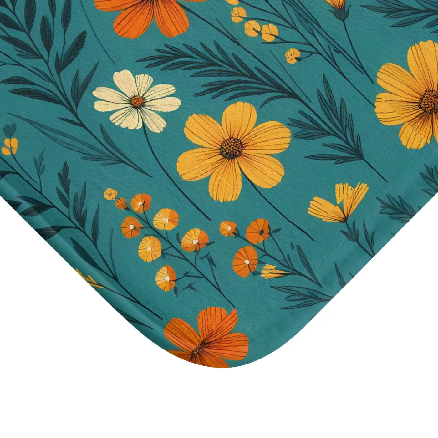 Wildflower Vibes Bath Mat - Anti-Slip Safety Design - DipaliZ