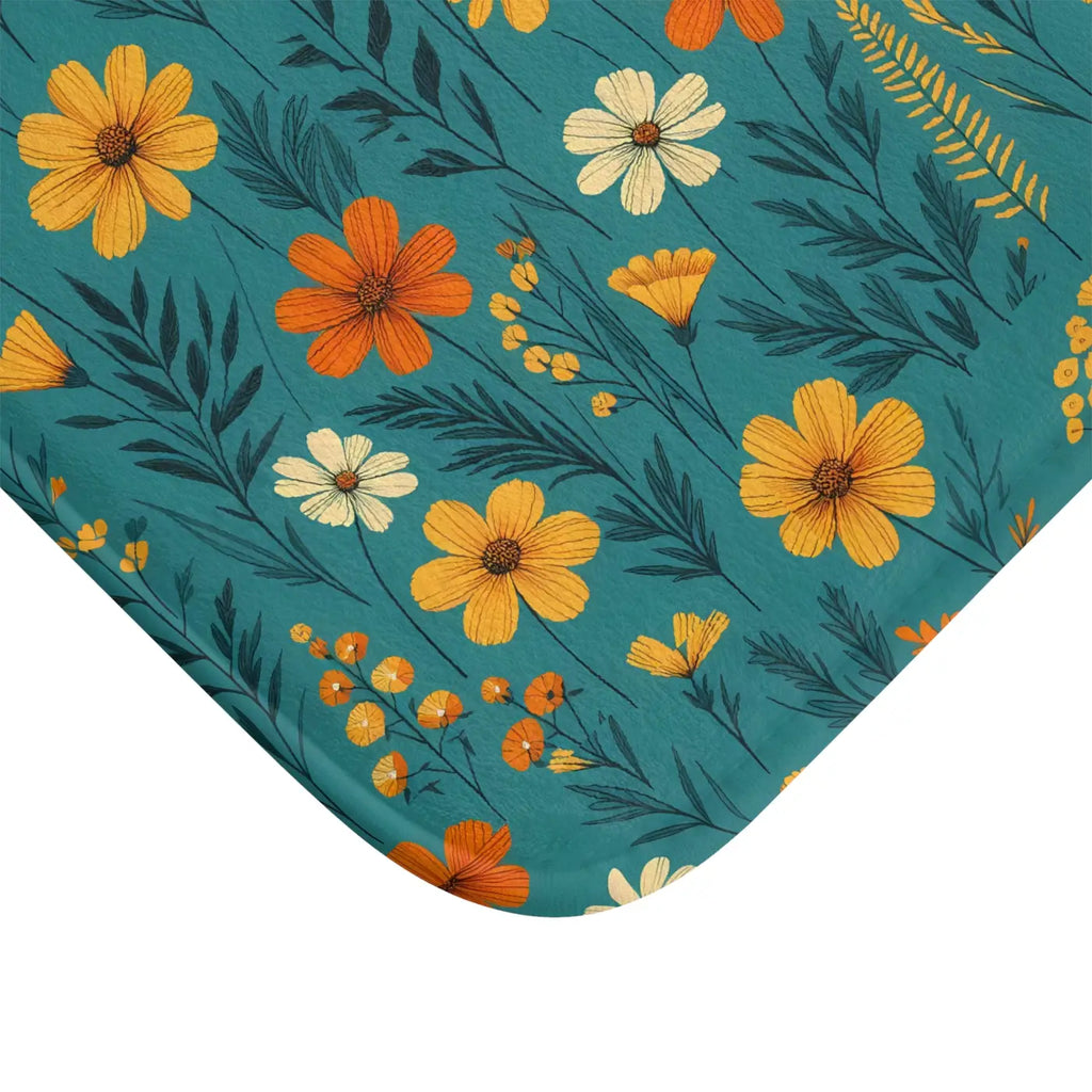 Wildflower Vibes Bath Mat - Anti-Slip Safety Design - DipaliZ