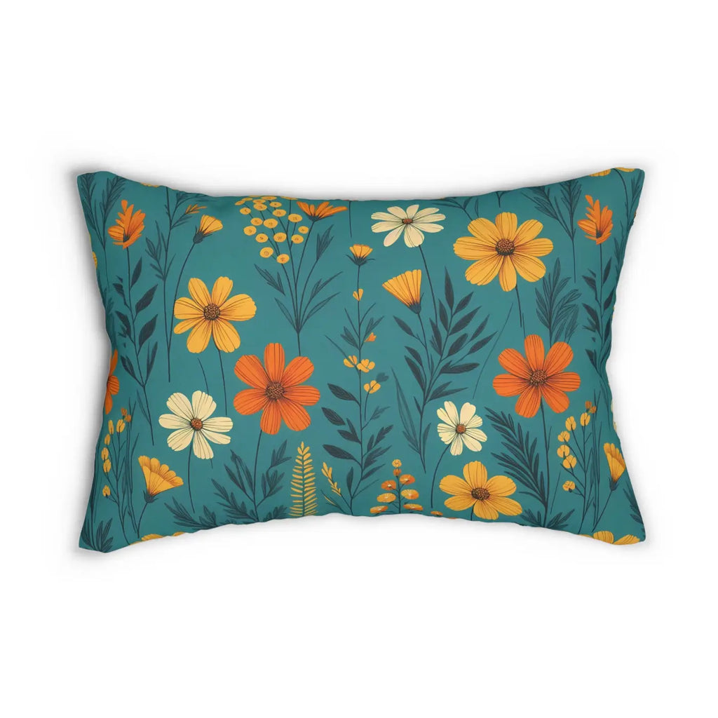 Wildflower Spun Polyester Lumbar Pillow - Removable Insert - DipaliZ