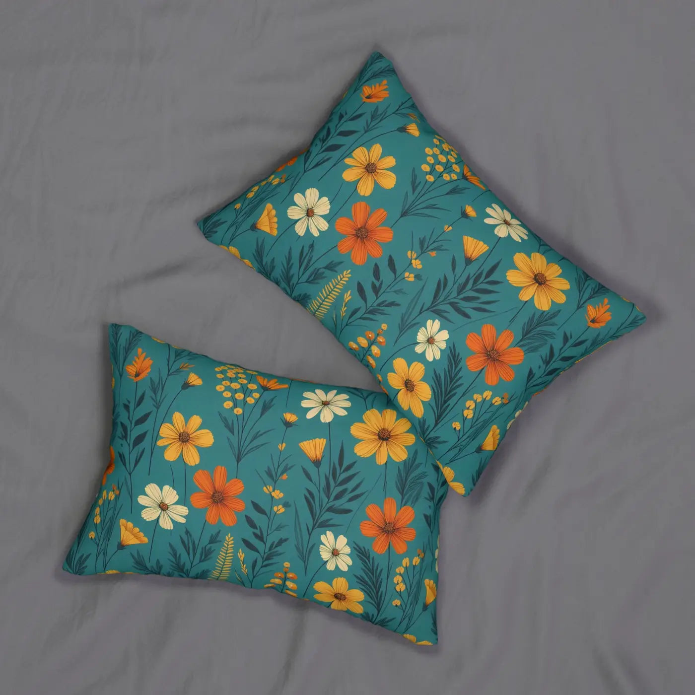 Wildflower Spun Polyester Lumbar Pillow - Removable Insert - DipaliZ