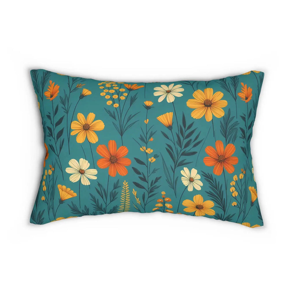 Wildflower Spun Polyester Lumbar Pillow - Removable Insert - DipaliZ