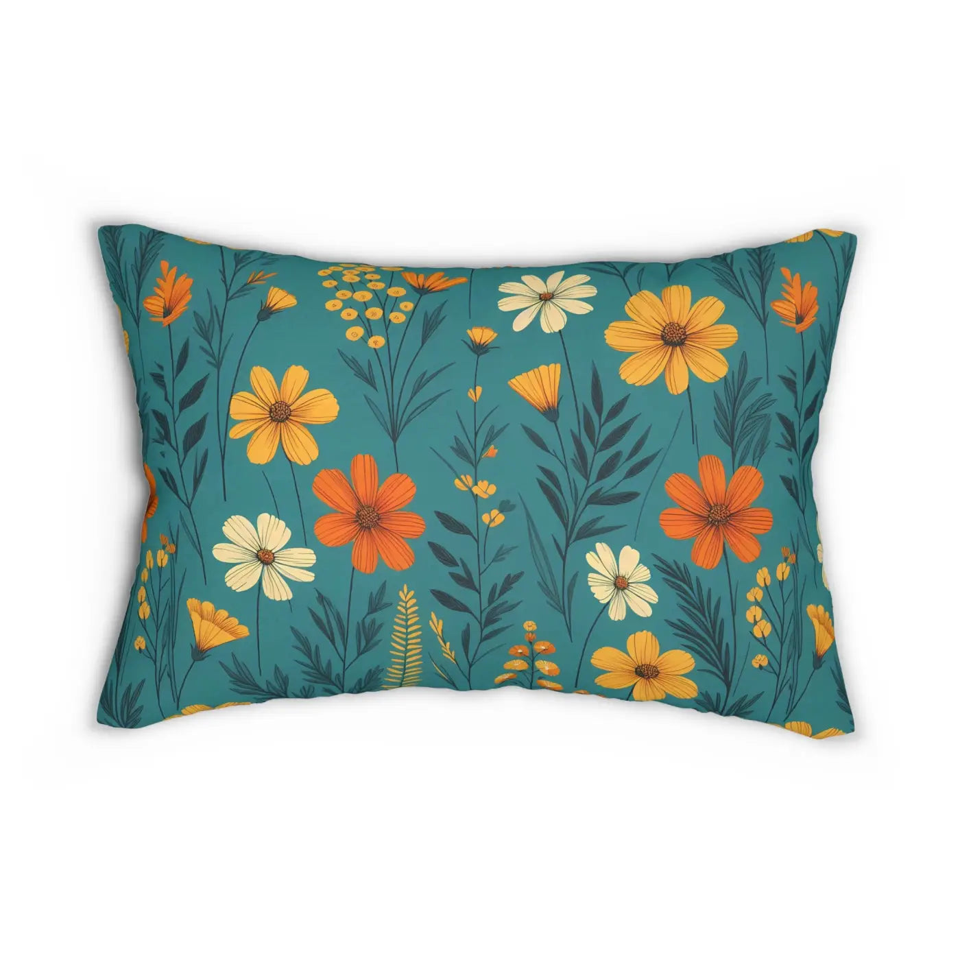 Wildflower Spun Polyester Lumbar Pillow - Removable Insert - DipaliZ