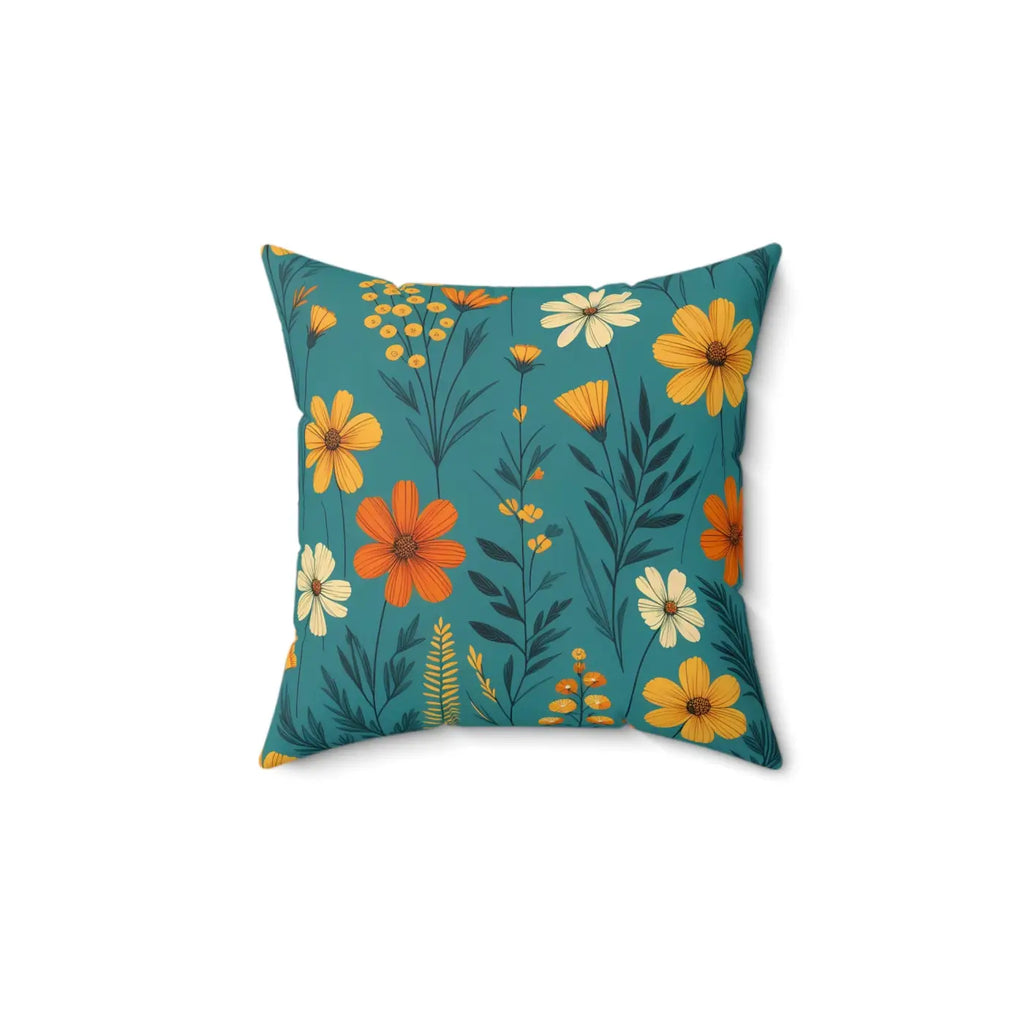 Polyester Wildflower Pillow - Concealed Zipper Design - DipaliZ