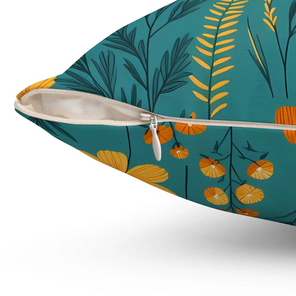 Polyester Wildflower Pillow - Concealed Zipper Design - DipaliZ