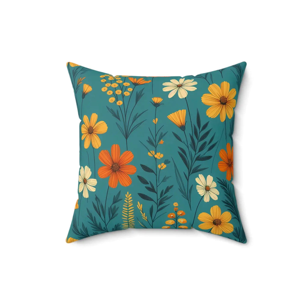 Polyester Wildflower Pillow - Concealed Zipper Design - DipaliZ