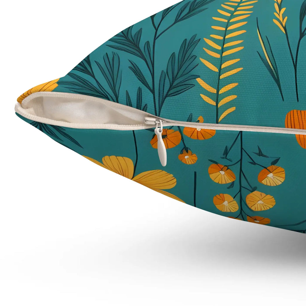 Polyester Wildflower Pillow - Concealed Zipper Design - DipaliZ