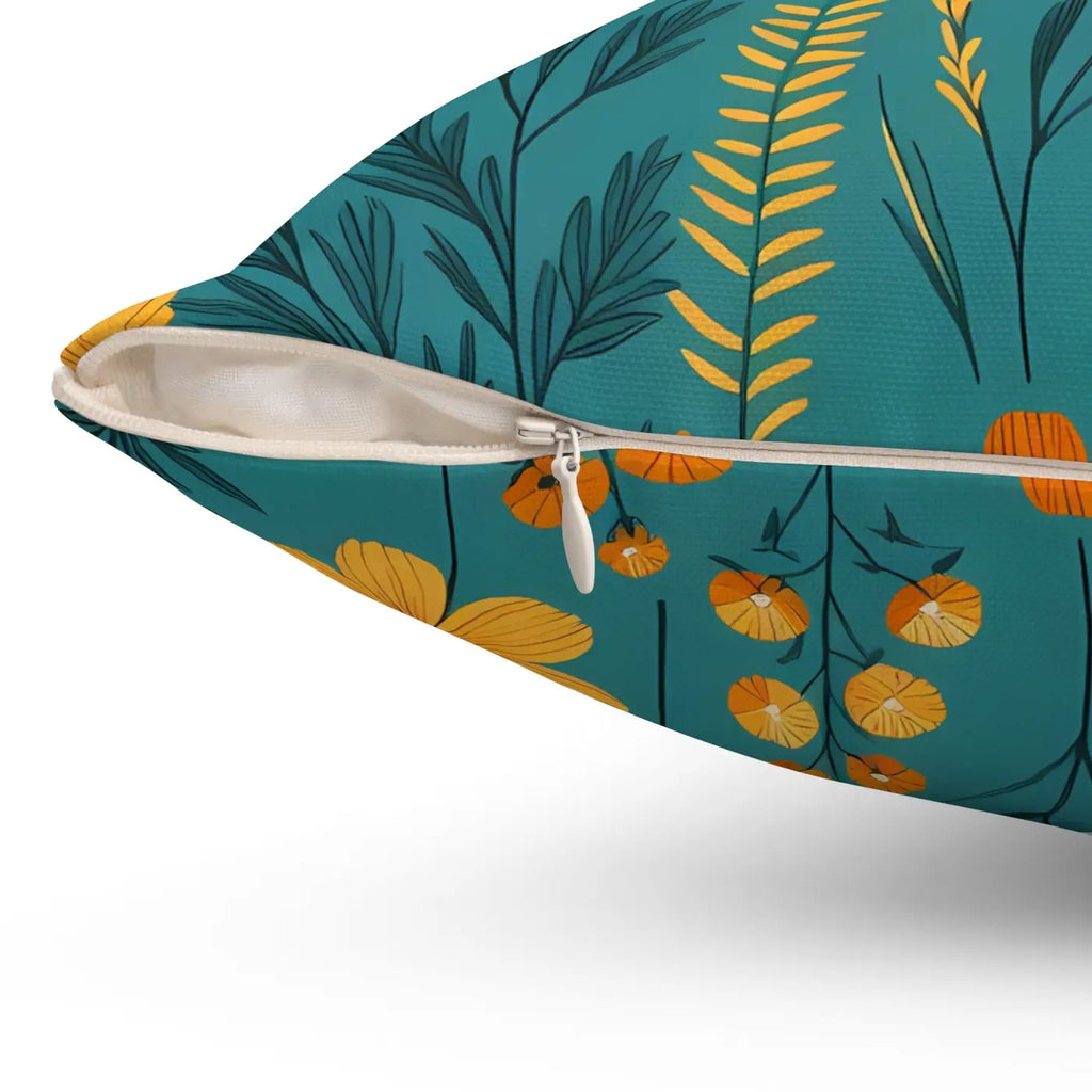 Polyester Wildflower Pillow - Concealed Zipper Design - DipaliZ