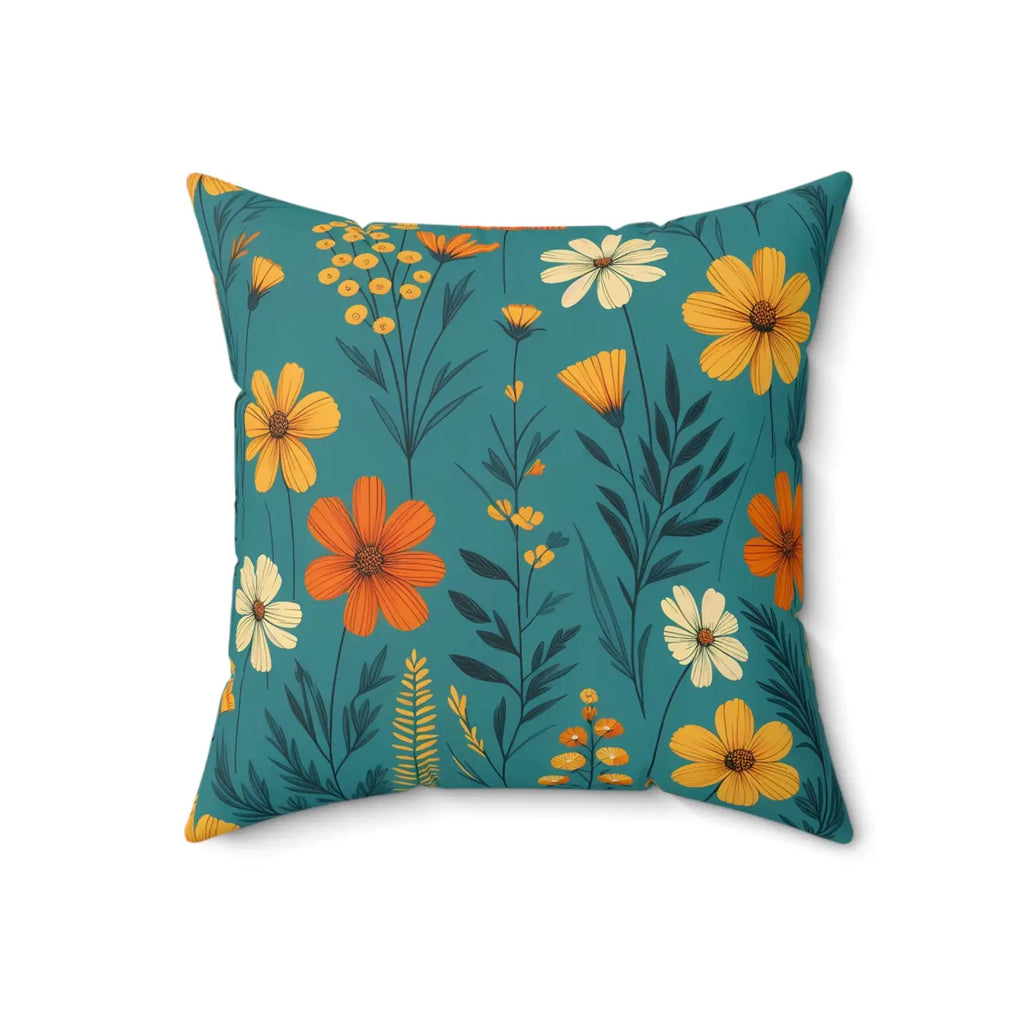 Polyester Wildflower Pillow - Concealed Zipper Design - DipaliZ