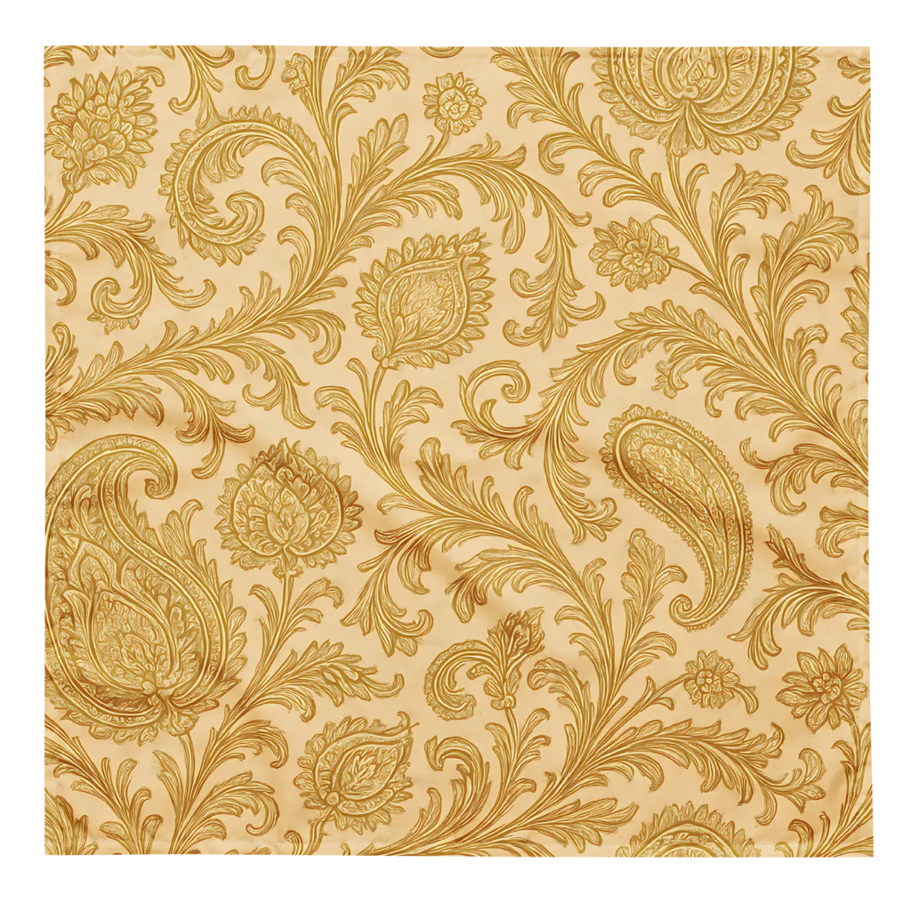 Yellow Paisley All-Over Print Bandana - Recycled Polyester - DipaliZ