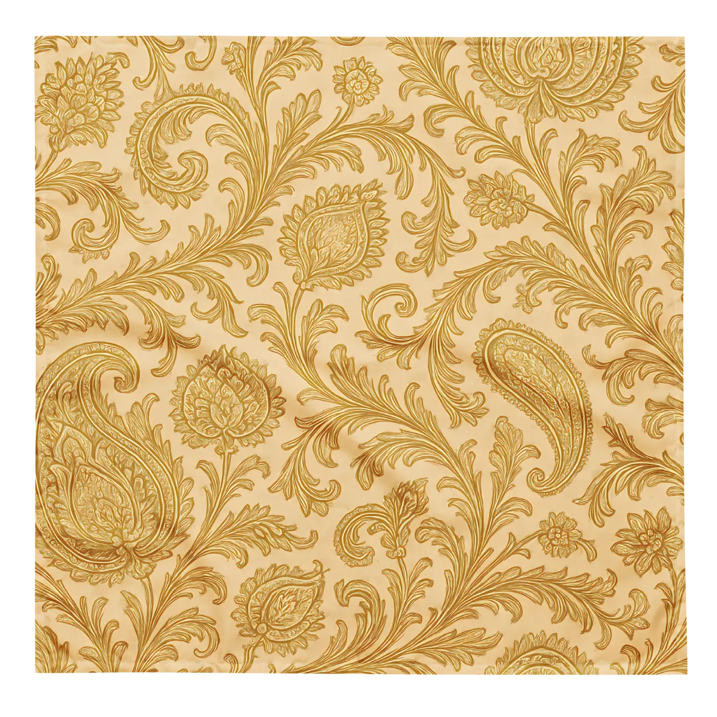 Yellow Paisley All-Over Print Bandana - Recycled Polyester - DipaliZ