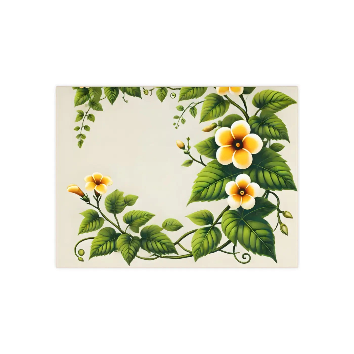 Ceramic Photo Tile - Yellow Trumpet Flowers Design - DipaliZ