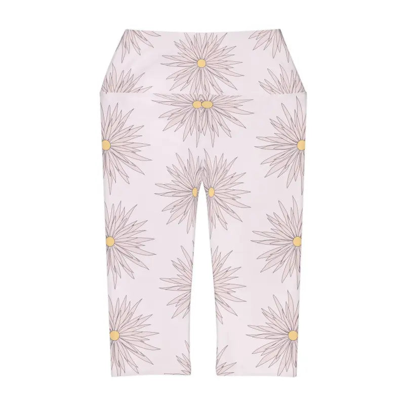 Floral Yoga Capri Leggings - Pink Performance Activewear - DipaliZ