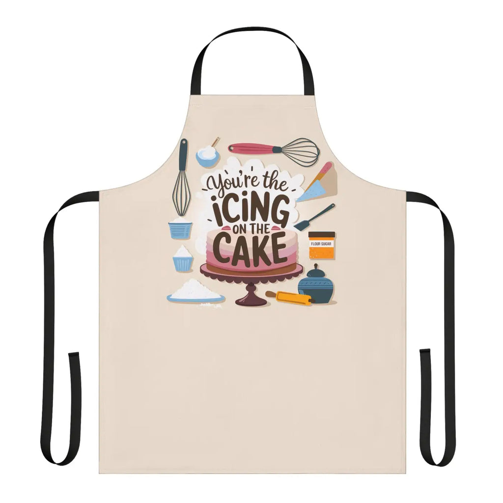 Chic Beige Apron - Kitchen Utensil Design with Tie-Back Closure - DipaliZ
