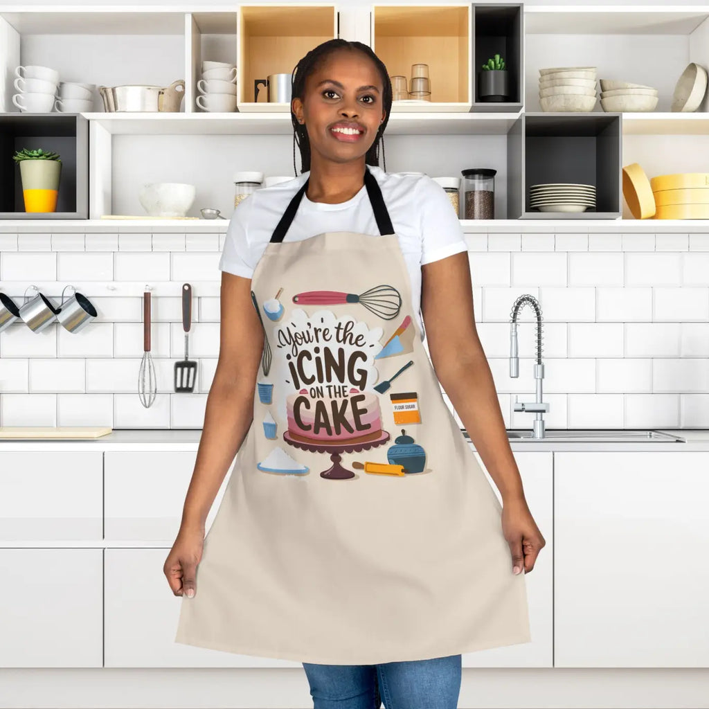 Chic Beige Apron - Kitchen Utensil Design with Tie-Back Closure - DipaliZ