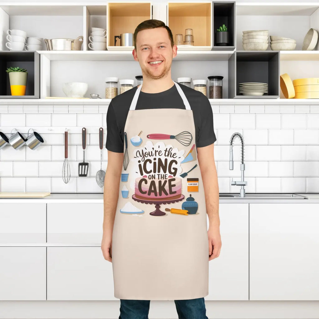 Chic Beige Apron - Kitchen Utensil Design with Tie-Back Closure - DipaliZ