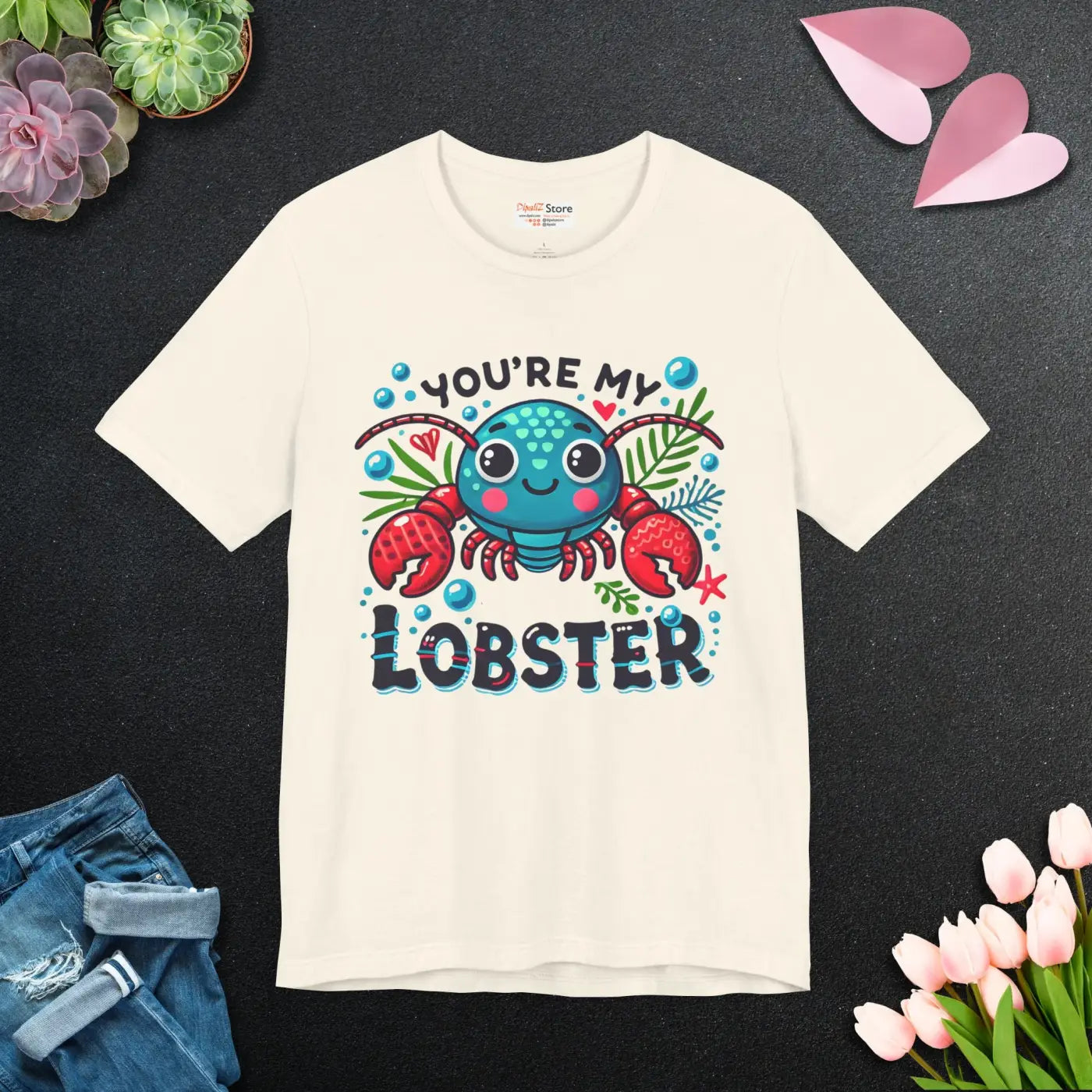 Lobster Unisex Jersey Short Sleeve Tee - Comfort Fit - DipaliZ