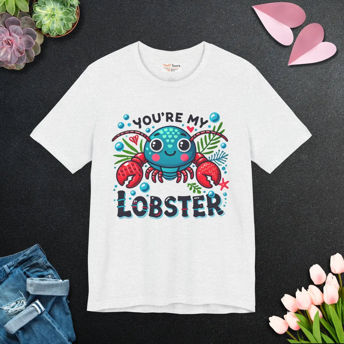 Lobster Unisex Jersey Short Sleeve Tee - Comfort Fit - DipaliZ