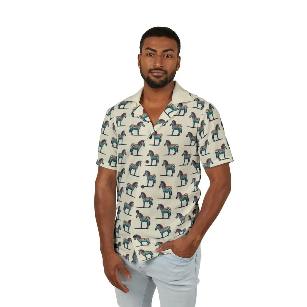 Hawaiian Camp Shirt - Linen Texture Island Vibes - DipaliZ