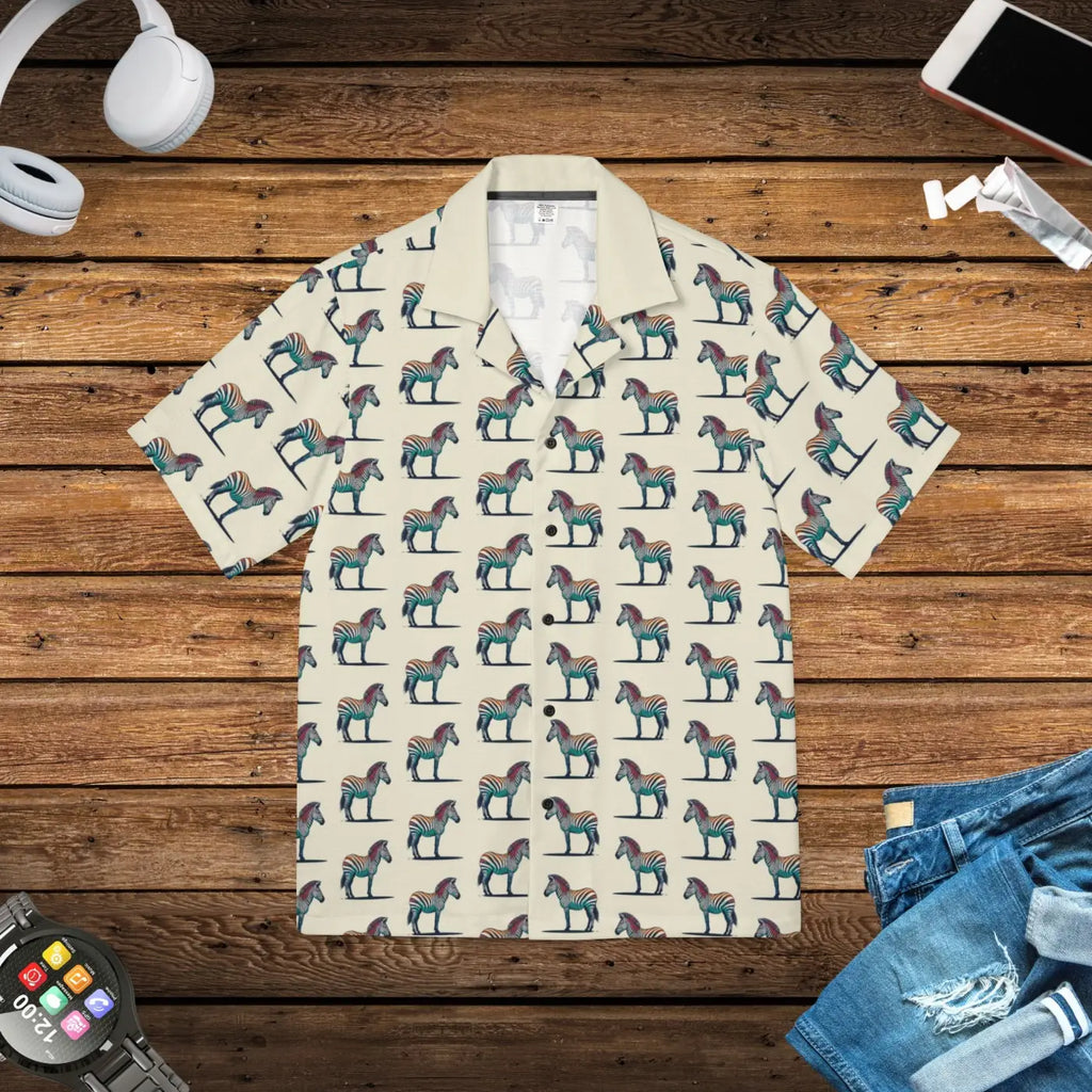 Hawaiian Camp Shirt - Linen Texture Island Vibes - DipaliZ