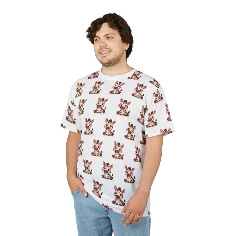 Cool and Stylish Zebra Microfiber-Knit T-Shirt - Unisex - DipaliZ