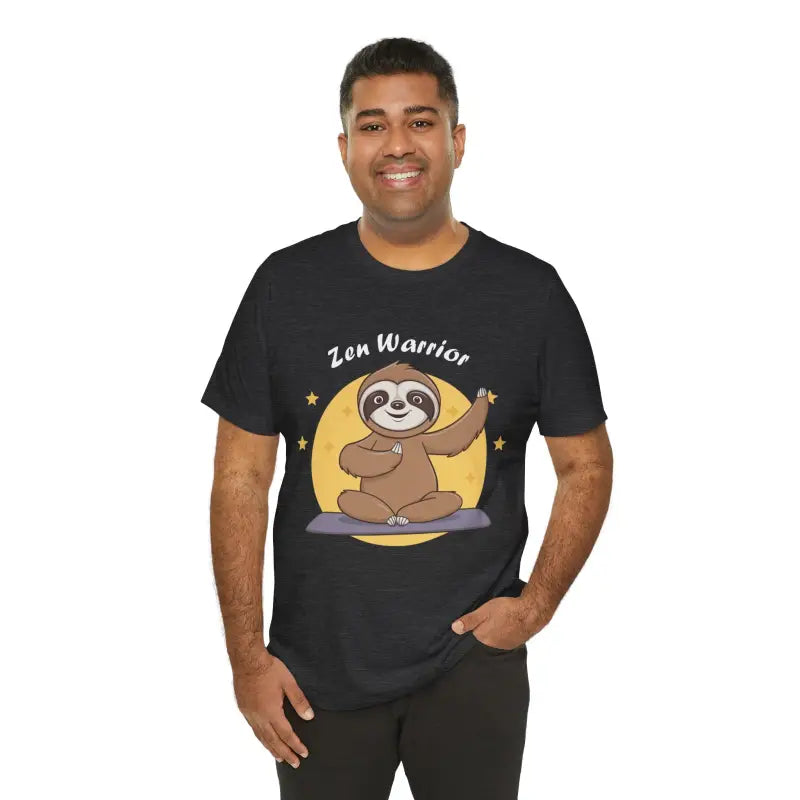 Zen Warrior Sloth Short Sleeve Tee - Yoga Unisex Jersey - DipaliZ