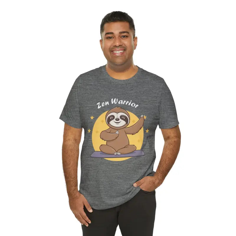 Zen Warrior Sloth Short Sleeve Tee - Yoga Unisex Jersey - DipaliZ