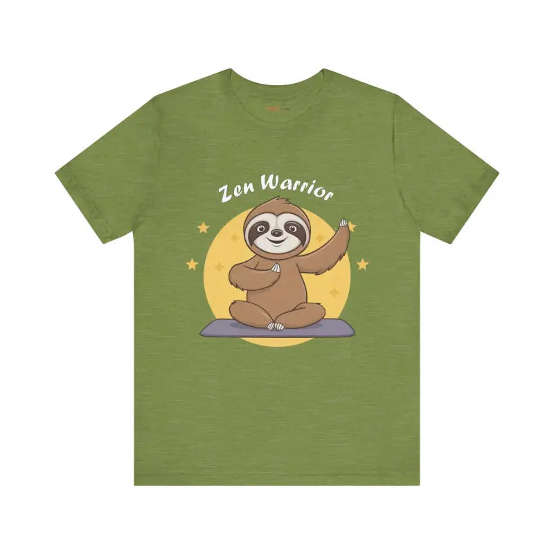 Zen Warrior Sloth Short Sleeve Tee - Yoga Unisex Jersey - DipaliZ