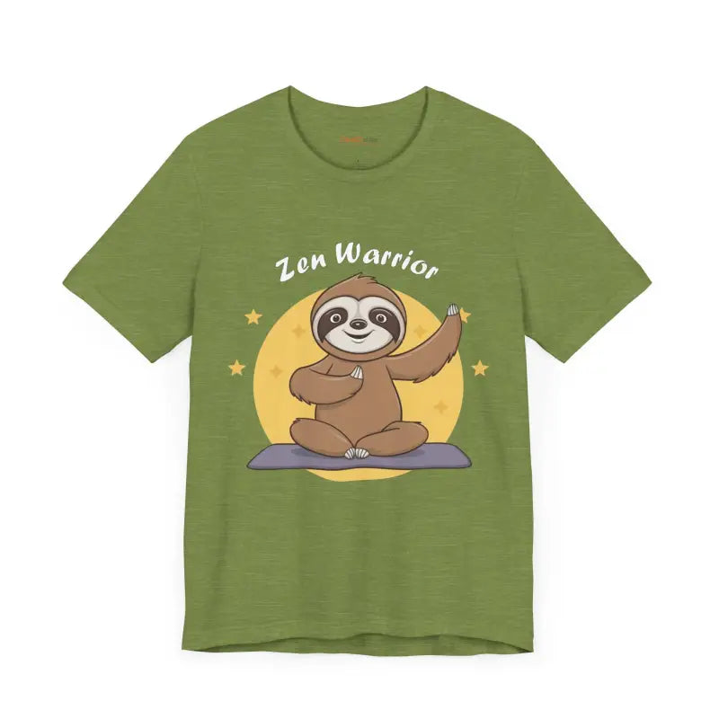 Zen Warrior Sloth Short Sleeve Tee - Yoga Unisex Jersey - DipaliZ