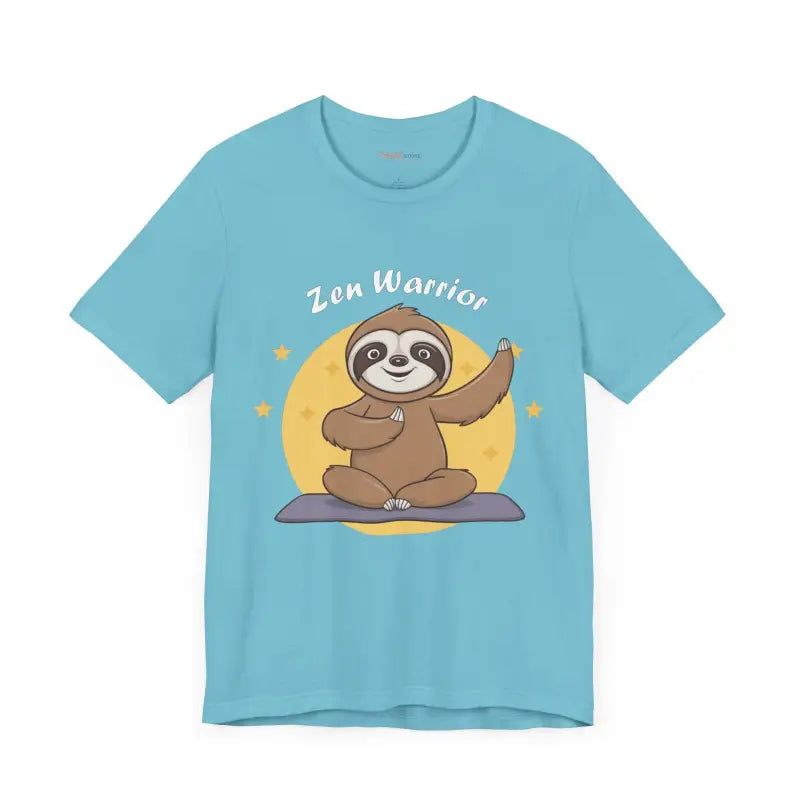 Zen Warrior Sloth Short Sleeve Tee - Yoga Unisex Jersey - DipaliZ