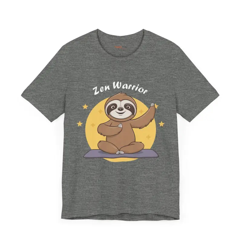 Zen Warrior Sloth Short Sleeve Tee - Yoga Unisex Jersey - DipaliZ