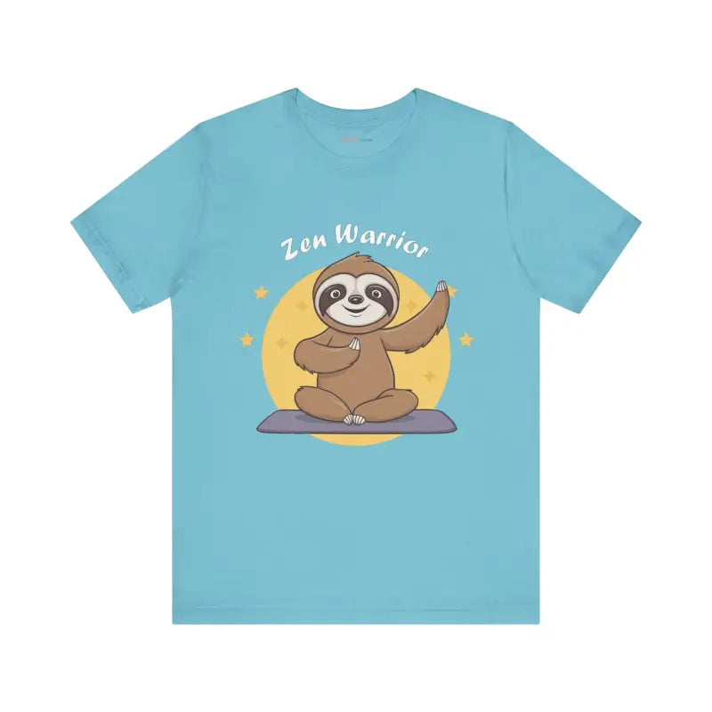 Zen Warrior Sloth Short Sleeve Tee - Yoga Unisex Jersey - DipaliZ