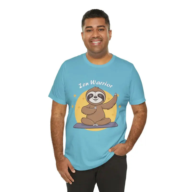 Zen Warrior Sloth Short Sleeve Tee - Yoga Unisex Jersey - DipaliZ