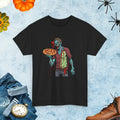 Zombie Eating Pizza Tee - Neat Crew Neckline - DipaliZ