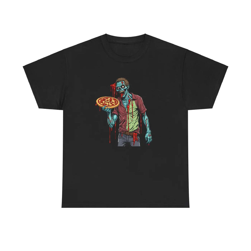 Zombie Eating Pizza Tee - Neat Crew Neckline - DipaliZ