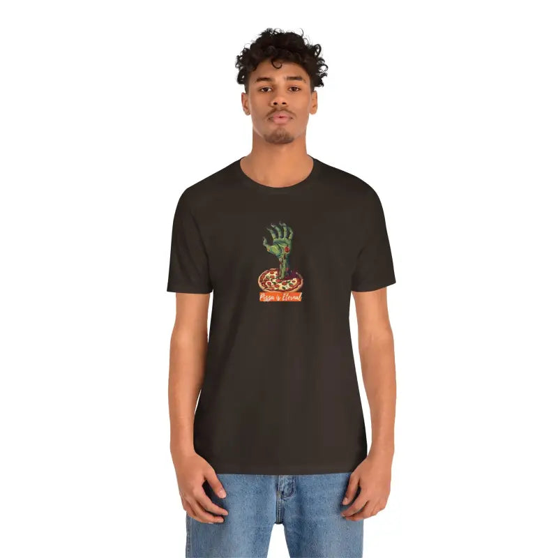 Zombie Hand Coming Pizza Unisex Jersey Short Sleeve Tee - DipaliZ