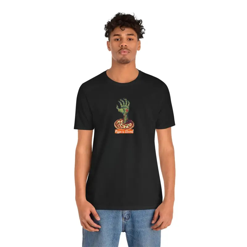 Zombie Hand Coming Pizza Unisex Jersey Short Sleeve Tee - DipaliZ