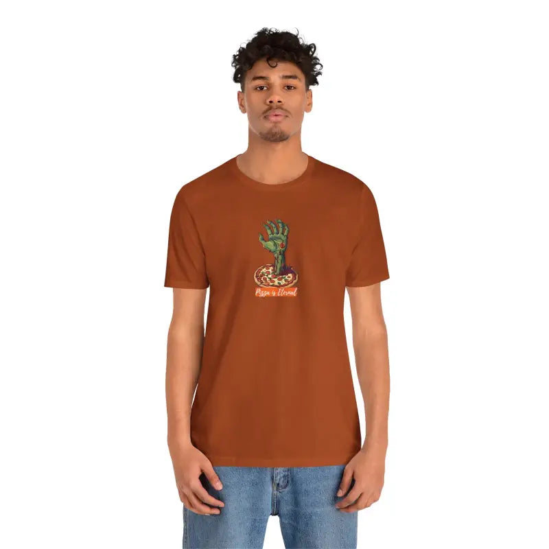 Zombie Hand Coming Pizza Unisex Jersey Short Sleeve Tee - DipaliZ