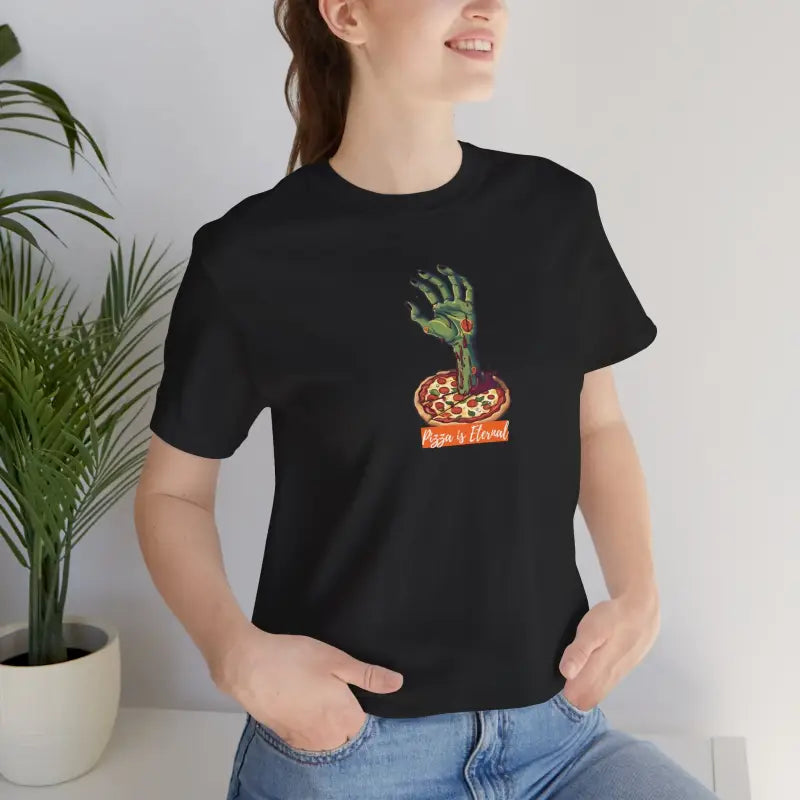 Zombie Hand Coming Pizza Unisex Jersey Short Sleeve Tee - DipaliZ