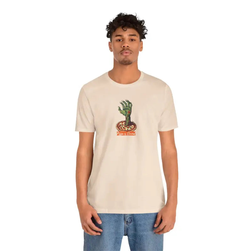 Zombie Hand Coming Pizza Unisex Jersey Short Sleeve Tee - DipaliZ